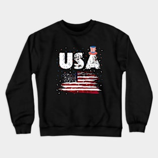 Rainbow American Flag Women Patriotic Shirt 4th of July Memorial  Patriotic style retro vintage 80s Crewneck Sweatshirt